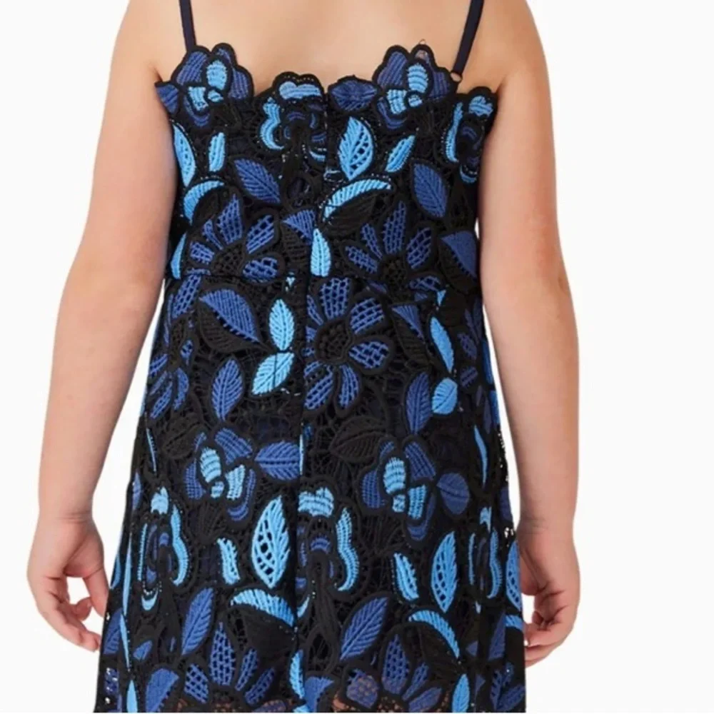 Elliatt Black Blue Floral Lace Girls Dress Size 2 Party Wedding Flower Girl NWT